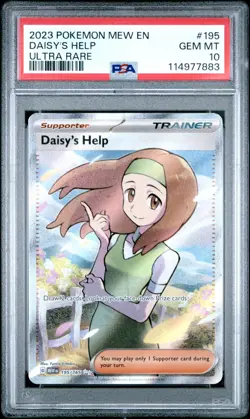 2023 POKEMON MEW EN-151 #195 DAISY'S HELP ULTRA RARE PSA 10 - Image 1