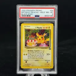 Birthday Pikachu Holo #24 Black Star Promo 2000 Pokemon PSA 8 🎂🎈 - Image 1