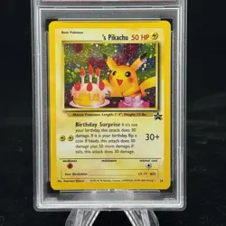 Birthday Pikachu Holo #24 Black Star Promo 2000 Pokemon PSA 8 🎂🎈 - Image 2