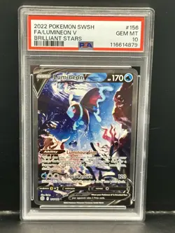 Lumineon V 156/172 Full Art 2022 Pokemon SWSH Brilliant Stars PSA 10 Gem Mint - Image 1