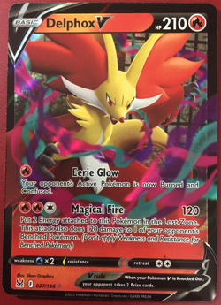 POKEMON DELPHOX V 027/196 LOST ORIGIN ULTRA RARE NEAR MINT - Image 1
