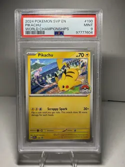 Pokemon Pikachu '24 World Championships Promo SVP EN 190 PSA 9 Mint - Image 1