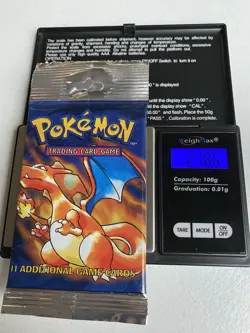 1999 Pokemon Base Set Booster Pack Charizard Artwork Very Heavy - Image 1