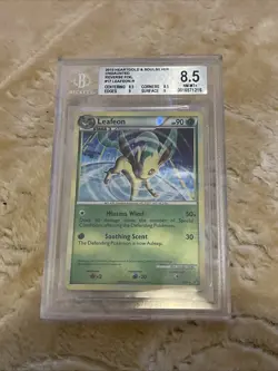 2010 Pokemon Heartgold & Soulsilver Leafeon 17/90 Reverse Foil BGS 8.5 Rare - Image 2