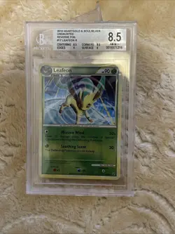 2010 Pokemon Heartgold & Soulsilver Leafeon 17/90 Reverse Foil BGS 8.5 Rare - Image 3