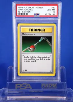 1999 Pokemon Base Set 1st Edition Shadowles Maintenance 83/102 - PSA 10 GEM MINT - Image 1
