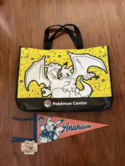 2025 Pokemon World Championships Anaheim Varsity Pikachu Pennant & Tote Bag - Image 1