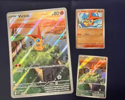 Pokemon TCG Victini SVP 208 Scarlet & Violet Promo Black Star Set - Image 1