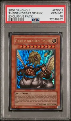 YUGIOH PSA 10 Theinen the Great Sphinx EP1-EN001 Ultra Rare Promo *6282 - Image 1