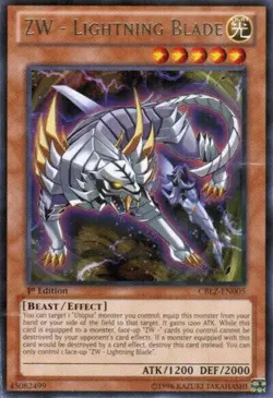RARE ZW - Lightning Blade CBLZ-EN005 1st Edition Yugioh Cosmo Blazer - LP - Image 1