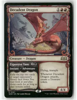 Decadent Dragon (Showcase) 287 Near Mint MTG Wilds of Eldraine Magic - Image 1