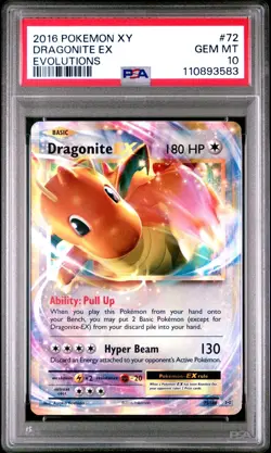 POKEMON 2016 XY Evolutions DRAGONITE EX #72 PSA 10 Gem Mint RARE - Image 1