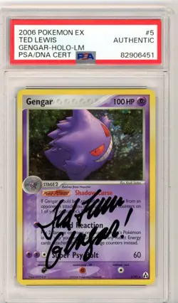 PSA Signed Ted Lewis Pokemon TCG Gengar EX Legend Maker 5/92 Holo Rare - Image 1