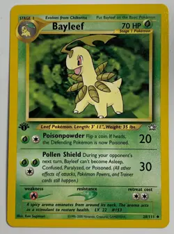 * Pokemon TCG Bayleef Neo Genesis 28/111 Regular 1st Edition Uncommon - Image 1