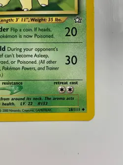 * Pokemon TCG Bayleef Neo Genesis 28/111 Regular 1st Edition Uncommon - Image 2