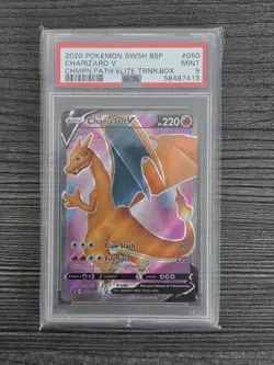 Charizard V - PSA 9 - SWSH050 - Champions Path ETB Promo - Graded Pokemon Card - Image 1