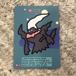 Pokiebubies V2 1st Edition Darkie 168 Derpy Pokemon Fan Art Card Set 2 - Image 1