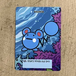 Pokiebubies 1st Edition Azumie 94 Derpy Pokemon Fan Art Card Set 2 Azurill V2 - Image 1