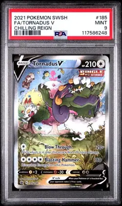 PSA 9 Chilling Reign Tornadus V Alternate Art #185 - 2021 Pokemon SWSH 185/198 - Image 1