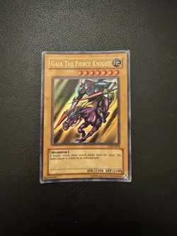 Gaia the Fierce Knight LOB-E004 Ultra Rare Unlimited Moderate Play Yugioh - Image 1