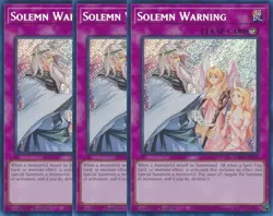 Yu-Gi-Oh! 3x Solemn Warning RA02-EN078 Secret Rare Playset - Image 1