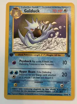 1st Edition Golduck 35/62 1999 Fossil Set Pokemon Card - NM/Mint Vintage - Image 1