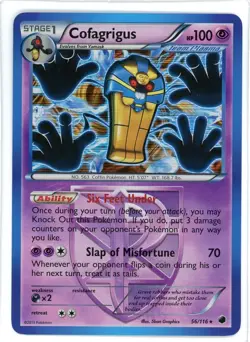 Cofagrigus Holo Bleed 56/116 Plasma Freeze Pokemon Card Error - Image 1