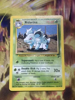 NIDORINA - 53/130 - Base2 Set - Uncommon - Pokemon Card - Unlimited Edition - MP - Image 1