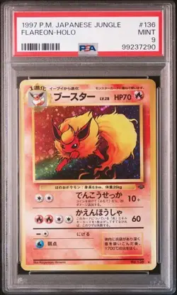 1997 POKEMON JAPANESE JUNGLE #136 FLAREON - HOLO TCG Cards PSA 9 - Image 4