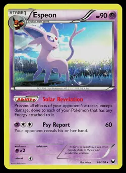 Pokemon Card - Espeon Dark Explorers 48/108 Non-Holo Rare - Image 1