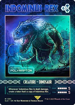 MTG FOIL Polyraptor Indominus Rex Jurassic World Secret Lair Borderless - - Image 1