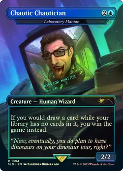 MTG FOIL Laboratory Maniac Chaotic Chaotician Jurassic World Secret Lair 1394 - Image 1