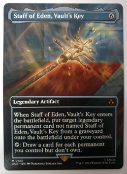 MTG Assassin's Creed - Staff of Eden, Vault's Key - Borderless Mythic - 0123 NM - Image 1