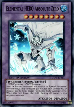 Elemental HERO Absolute Zero - Super Rare Limited Edition GENF-ENSE1 LP YuGiOh - Image 1