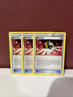 3x Ultra Ball Pokemon Card - 93/108 - XY Roaring Skies Trainer Item Playset - Image 1