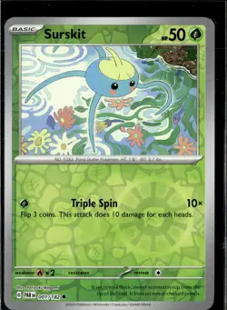 Pokemon Surskit 001/182 Paradox Rift Reverse Holo Common 4 Card Lot - Image 1