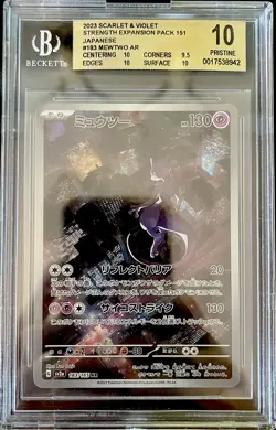 BGS 10 Mewtwo 183/165 AR Japanese 151 Scarlet Violet Pokemon Card PRISTINE - Image 1