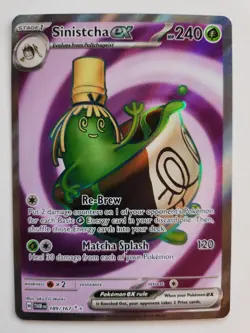Sinistcha EX 189/167 Full Art Twilight Masquerade Pokemon Card Near Mint - Image 1