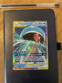 Pokemon TCG Magikarp Wailord Tag Team GX Full Art Holo Card SM166 NM- Condition - Image 1