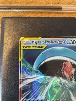 Pokemon TCG Magikarp Wailord Tag Team GX Full Art Holo Card SM166 NM- Condition - Image 2