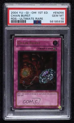 Chain Burst (Ultimate Rare) 1st Ed. YuGiOh Rise of Destiny PSA 10 GEM MT 2004 - Image 1