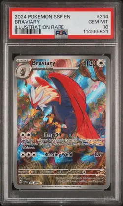 Pokemon Surging Sparks Illustration Rare PSA 10 Braviary 214/191 Gem Mint Card - Image 2