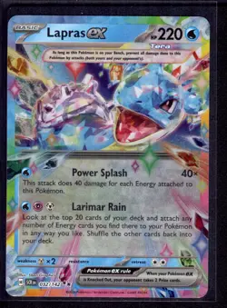Pokemon Lapras EX 32/142 SV Stellar Crown Double Rare NM - Image 1