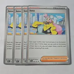 4x Pokemon TCG Iono 080/091 Paldean Fates Playset NM x4 - Image 1