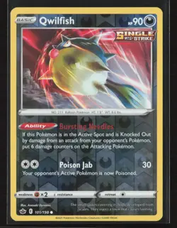 Qwilfish SWSH06: Chilling Reign #101/198 Reverse Holo Pokemon TCG - Image 1