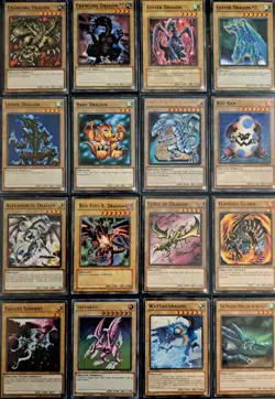 Yugioh! Lot 16x Dragon Normal Monsters Blue-Eyes Red-Eyes Baby &++ In Sleeves! - Image 1