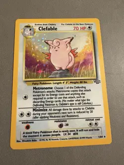 Clefable Pokemon Card Base Set 1999 Rare Holo Wizards 1/64 - Image 1