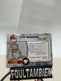 2000 topps pokemon tv animation Edition Geodude Foil Card - Image 2