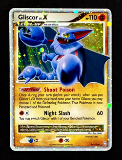 2008 Pokemon GLISCOR LV.X Legends Awakened Set HOLO Foil Rare Card 141/148 SWIRL - Image 1