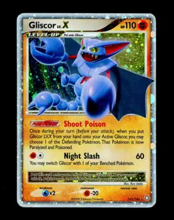 2008 Pokemon GLISCOR LV.X Legends Awakened Set HOLO Foil Rare Card 141/148 SWIRL - Image 2